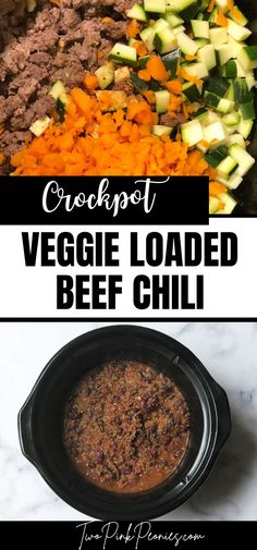 Hidden Veggie Chili Crockpot Recipe Hidden Veggie Chili, Beef Chili With Vegetables, Beef And Veggie Chili, Meat And Veggie Crockpot Meals, Veggie Chili Recipe Crockpot, Chili Recipe With Veggies, Veggie Chili Crockpot, Chili With Vegetables, Beef Chili Recipe Crockpot