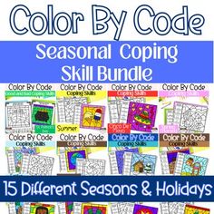 the color by code seasonal coping skill bundle