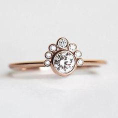 Ком�плект обручальных колец Аквамарин Обручальный набор из - Etsy Франция Rose Gold Diamond Wedding Ring With Bezel Setting, Elegant 14k Rose Gold Diamond Ring With Bezel Setting, Wedding Rings In 14k Rose Gold With Bezel Setting, Aquamarine Engagement Ring, Vintage Diamond Rings, Rose Gold Diamonds, Engagement Ring Settings, Diamond Wedding, Aquamarine