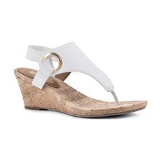 PRICES MAY VARY. Thong sandal Cork wedge 2.25" heel height Elastic strap closure Grommet detail White Mountain Shoes, Mountain Shoes, Cork Wedges Sandals, White Mountain, Cute Sandals, Casual Sandals, Wedge Sandal, Thong Sandals, Platform Wedges