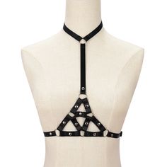 Please refer to our sizing chart for a guideline when choosing a size. 5 business days order processing time. 90% polyester 10% spandex Punk Style Black Harness With Adjustable Strap, Punk Black Harness With Adjustable Straps, Black Punk Harness With Adjustable Straps, Adjustable Punk Harness For Parties, Fitted Harness With Adjustable Straps, Black Punk Style Club Harness, Edgy Black Adjustable Harness, Adjustable Black Edgy Harness, Adjustable Strapped Gothic Harness