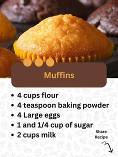 muffins with 4 cups flour and four teaspoon baking powder