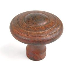 an old brown door knob on a white background