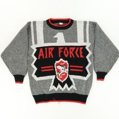 Air Force Cowichan Sweater All Over Print Long Sleeve Sweatshirt Men's L New Stretch material: % Weight: 1lb, 4oz Relaxed fit. Condition Rating: Ships within 24 hours (business days only) via USPS First Class Free Return Shipping Our goal is zero returns, because we want you to know exactly what you are purchasing and want you to receive exactly what you purchased.  We provide as many item details as possible to all of our listings, so be sure to check out the Item Specifics, Condition Descripti Sporty Graphic Print Sweater For Winter, Retro Crew Neck Tops For Winter, Sporty Crew Neck Winter Sweater, Crew Neck Sweater For College In Winter, Retro Crew Neck Sweatshirt For Winter, Fall Sports Sweater With Graphic Print, Graphic Print Sports Sweater For Fall, Winter Sports Sweater With Letter Print, Retro Winter Sports Sweatshirt