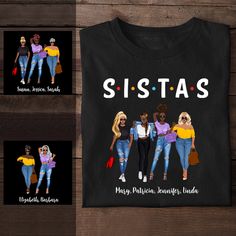 Black Girl, Sistas Fashion Girl Personalized Apparel bannertshirg_p_0276158b-1648-4fc0-80c5-cff3ef5167d2.jpg?v=1625719609 Sisters T Shirts Ideas, Black Sisters, Sister Tshirts, Girl Shirt, Couple Shirts, Print Hoodie, Colorful Hoodies, Personalized T Shirts, Personalized Shirts