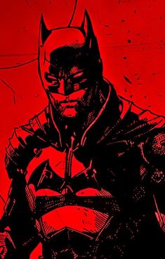 the dark knight batman in red and black