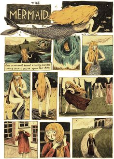 a comic strip with mermaids and other characters