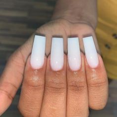 Long Square Nails, Tapered Square Nails, Milky Nails, Square Nail Designs, Tapered Square, Smink Inspiration, Acrylic Nails Coffin Short