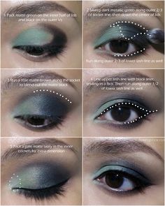 Dark Green Goth Outfit, Blue And Green Eyeshadow Looks, Green Goth Makeup, Green Makeup Look, Green Goth, Makeup Help, Swag Makeup, Ethereal Makeup, Green Makeup