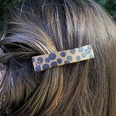 Rustic Leopard Spots Brown and Black / Faux Tortoise Shell Leather Hair Barrette – Platypus Max Blue Hydrangea Flowers, Upcycled Leather, Leather Dye, French Hair, Leopard Spots, Caramel Brown, Black Leopard, Bar Earrings, Animal Prints