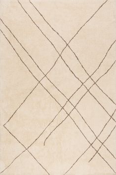 a white rug with black lines on it