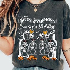 The Silly Symphony Collection The Skeleton Dance Pumpkin Mickey Balloon Shirt 1 The Skeleton Dance, Pumpkin Mickey, Silly Symphony, Skeleton Dancing, Disney Villain Shirt, Skeleton Dance, Star Wars Halloween, Mickey Balloons