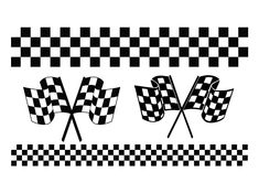 checkered racing flags on a white background