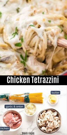 This chicken tetrazzini is comforting and supremely creamy; a cheesy pasta bake loaded with juicy chicken and plump mushrooms.