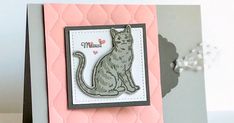 a close up of a card with a cat on it