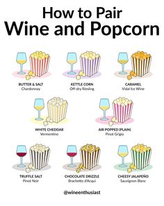 how to pair wine and popcorn for a movie night info sheet from the wine enthusiast's guide