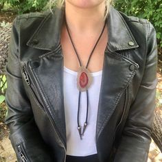 **Handmade Bolo Ties with Unique Agate Stones** Our handcrafted bolo ties, made in the USA, are each a unique piece of art featuring a one-of-a-kind Agate stone. With sizes ranging from 1 to 3 inches, these natural stones are visually striking and believed to promote stability and balance, adding both style and meaning to your wardrobe. Designed for durability and comfort, each tie includes a 4mm braided black leather cord and a 40-inch adjustable length for versatile styling with either brass, silver, or gold tips to match your personal taste. **Craftsmanship You Can Trust** Skilled artist handcraft every bolo tie with passion and precision. This dedication ensures each piece is a testament to exceptional craftsmanship. **How to Style and Care for Your Bolo Tie** Pair it with a blazer for Styling Bolo Tie Women, How To Wear A Bolo Tie Woman, Bolo Ties Women, Bolo Tie Women Outfit, Tie Women Outfit, Bolo Tie Women, Wedding Accessory For Men, Tie Outfit, Western Gifts