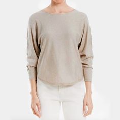 New By Max Studio. Beige Colored Top With Dolman Style Sleeves. Thanks For Looking! (Photo On The Model May Not Be Exact Sweater Design. I Tried To Find The Closest Photo I Could By Max Studio). Beige Crew Neck Blouse For Fall, Casual Taupe Crew Neck Sweater, Slouchy Long Sleeve Tops For Everyday, Casual Batwing Sleeve Long Sleeve Top For Fall, Casual Batwing Sleeve Top For Fall, Taupe Crew Neck Tops For Layering, Cream Relaxed Fit Tops For Fall, Fall Cream Relaxed Tops, Fall Batwing Sleeve Versatile Tops