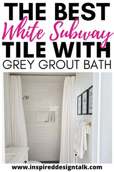 subway tile grout Tile Grout Ideas, Kitchen White Subway Tile, White Tiles Grey Grout, Vertical Shower Tile, Modern Kitchen White