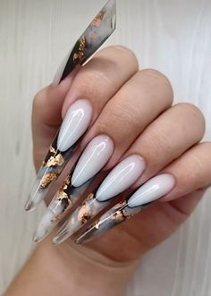 Russian Almond Nails, Inlay Nails, Simple Stiletto Nails, Acrylic Nails Simple, Extreme Nails, Nails Pretty