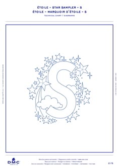 the front cover of a book with stars and letters in blue ink on white paper