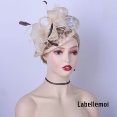 New elegant design!  Size: about L26xW14 cm (it is handmade products so each one maybe vary a little) satin covered 13mm headband at the back to attach to head Ideal for wedding/party/races/church It is handmade product and every hat is well inspected before shipment,no return accepted.But please do contact us if you have any problems on your order.Thanks for your supports. Elegant White Costume Hat As Gift, Fitted Beige Headpiece For Races, Beige Summer Wedding Headpiece, Beige Fascinator For Wedding, Beige Fitted Fascinator For Wedding, Fitted Beige Fascinator For Wedding, Beige Headband Fascinator, Beige Fitted Headband Fascinator, Beige Headband Mini Hat For Kentucky Derby