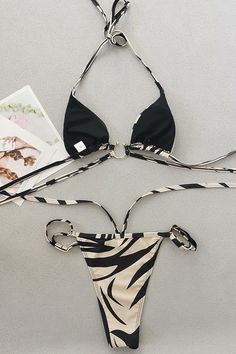 CLICK "ADD TO CART" TO GET YOURS! This suit is beyond over the top cute and ready for fun and sun. New for our Spring/Summer 2023 Collection. Details Color: Multi - Zebra Print Style: Sexy Pattern Type: Multi - Zebra Print Bottom Type: Cheeky Bra Type: Wireless Bra, Bra (Padded) Neckline: Halter Fabric: High Stretch Material: Polyester Composition: 82% Polyester, 18% Elastane Care Instructions: Machine wash, do not dry clean Size Chart Free Shipping on All Orders Over $39.99 USD Modest Tankini, Swimwear Tankini, Bra Types, Black Khakis, Padded Bras, Mens Swimwear, Yoga Clothes, Olivia Mark, Zebra Print