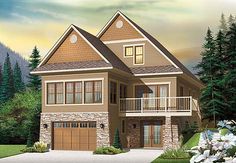 this is an artist's rendering of a two story house