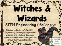 Do you love doing STEM challenges with fun and engaging topics?  I sure do! This pack of five STEM Challenges goes with Witches and Wizards!This pack contains these 5 challenges:Witchs Hat ChallengeMaterials Needed: (per individual)- sheets of 12 x 18 construction paper (any color or size)- assorted craft materials (to decorate the hat) -tape and scissors tape measure or rulerMake a Magic Wand ChallengeMaterials Needed: (per classroom)- Wooden dowel rods (thin) or sticks from outside-Yarn, beads Harry Potter Unit Study, Witchs Hat, Yarn Beads, Engineering Challenges, Halloween Stem, Teen Library, Stem Engineering, Bulletin Board Paper, Stem Classes