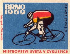 a stamp printed with a bicyclist riding on the back of a bike