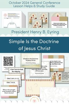 October 2024 General Conference: President Henry B. Eyring "Simple Is the Doctrine of Jesus Christ" Lesson Helps and Study Guide for Relief Society www.LovePrayTeach.com #GeneralConference #ConferenceTalk Jesus Christ, Jesus