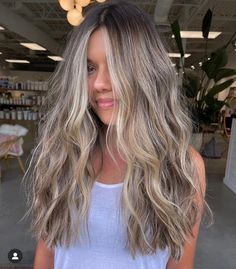 Mushroom Blonde Brown Hair Color, Rooted Brown Hair, Dyed Hair For Brunettes Highlights, Full Highlights With Money Piece, Summer Hair Color Ideas For Blondes, Low Matinance Blonde, Ashy Blonde Hair Highlights, Summer Hair Color For Brunettes Highlights, Ashy Dirty Blonde Hair