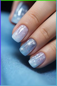 Dazzle your daily look with 24 PCS of Silver Glitter Press-On Nails! 💖✨ These Glossy Pink French false nails in a chic pink-white glitter gradient are your shortcut to everyday glamour. Elevate your style effortlessly! 💅 #christmasnails #fashion #PressOnNails #NailArt Blue Christmas Nails, Glitter Gradient, Snowflake Nail Art, Stylish Nails Designs, Pink French, Blue Nail Designs, Blue Nail