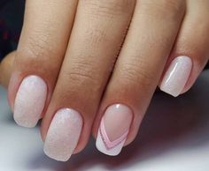 Unhas lindas Pale Pink Nails, Unghie Sfumate, Romantic Nails, French Manicure Nails, Glitter Gel Nails, Chic Nails