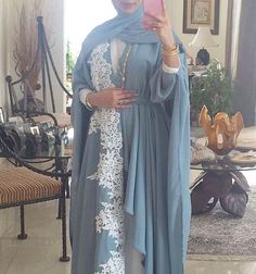 Blue Abaya, Modern Abaya, Islamic Dress, Abaya Designs, Arab Fashion, Abaya Dress