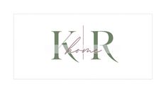 the letter k and r are inscribed in green on a white background with pink lettering