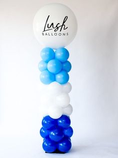 Classic Balloon Column - Lush Balloons 2 Color Balloon Column, Balloon Stands Columns, Organic Balloon Column, Balloon Columns Ideas, Nurse Balloons, Column Decor, Balloon Pillars, Column Structure, Balloon Tower