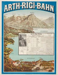 an old poster with the name and map of the area