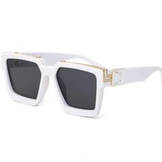 Fair Offers Accepted White Sunglasses Unisex Modern White Sunglasses For Day Out, Elegant White Sunglasses For Vacation, White Sunglasses With Uv Protection For Day Out, Modern White Sunglasses For Vacation, White Sunglasses For Summer Day Out, Chic White Sunglasses For Vacation, Casual White Sunglasses For Party, Chic White Sunglasses For Spring, Elegant White Sunglasses For The Beach