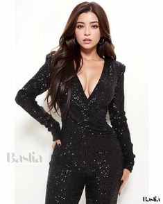 Baslia - Sophisticated Shimmering Deep V-Neck Jumpsuit infused with a Subtle Glamour Formal Romper, Club Jumpsuit, Sleek Jumpsuit, Rompers Dressy, Taylor Swift Tour Outfits, Belted Romper, Sequin Jumpsuit, Taylor Swift Concert, Fete Anime