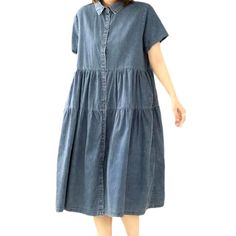 Feel the nostalgia of the Y2K era and the vibrancy of the 2023 Spring-Summer Collection with this amazing medium wash medium-wash women's jean dress! Exuding both elegance and edge. this fit and flare casual dress is the perfect addition to your wardrobe.Why You'll Fall In LoveTailored to perfection with intricate painted prints. a sanded finish. and a unique combination of suspenders and a buttoned closure for added style. this dress is sure to make you stand out in any crowd.Unmissable Highlig Denim Midi Dress With Pockets And Short Sleeves, Medium Wash Denim Midi Dress With Short Sleeves, Denim Blue Short Sleeve Cotton Midi Dress, Denim Blue Cotton Midi Dress Short Sleeve, Denim Blue Short Sleeve Midi Dress, Short Sleeve Denim Blue Midi Dress, Medium Wash Denim Short Sleeve Dress, Medium Wash Denim Dress With Short Sleeves, Medium Wash Denim Dresses With Short Sleeves