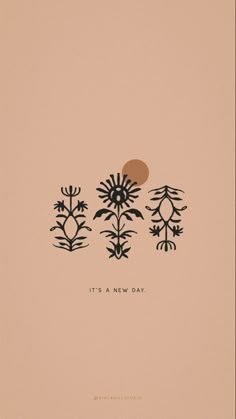 an image of three plants with the words it's a new day