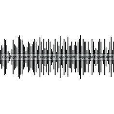 a black and white sound wave on a white background