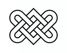 an intricate knot is shown in black and white