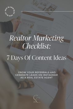 a person holding a piece of paper with the words, realtor marketing checklist 7 days