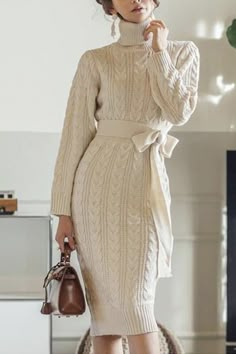 Sweater Dress Outfit, Aline Dress, Long Sleeve Sweater Dress, Style Clothes, Sweater Dress Midi, Knit Outfit