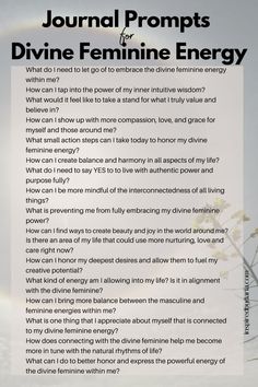 journal prompts for divine feminine energy How To Find Your Divine Feminine, How To Tap Into Spirituality, Feminine Energy Shadow Work Prompts, Change Journal Prompts, Journal Prompts For Dark Feminine, Affirmations For Dark Feminine Energy, How To Tap Into Your Dark Feminine Energy