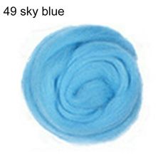 a blue yarn ball with the words sky blue on it