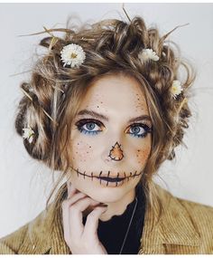 Scarecrow Halloween Makeup, Halloween Makeup Diy, Halloween Makeup Ideas, Halloween Makeup Easy, Halloween Costumes Makeup