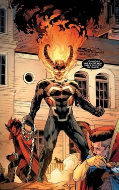 an image of a comic character with flames coming out of his face